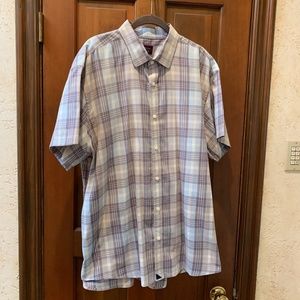 UNTUCKIT MEN'S BLUE/GRAY PLAID XXL SHIRT -PRE-WORN